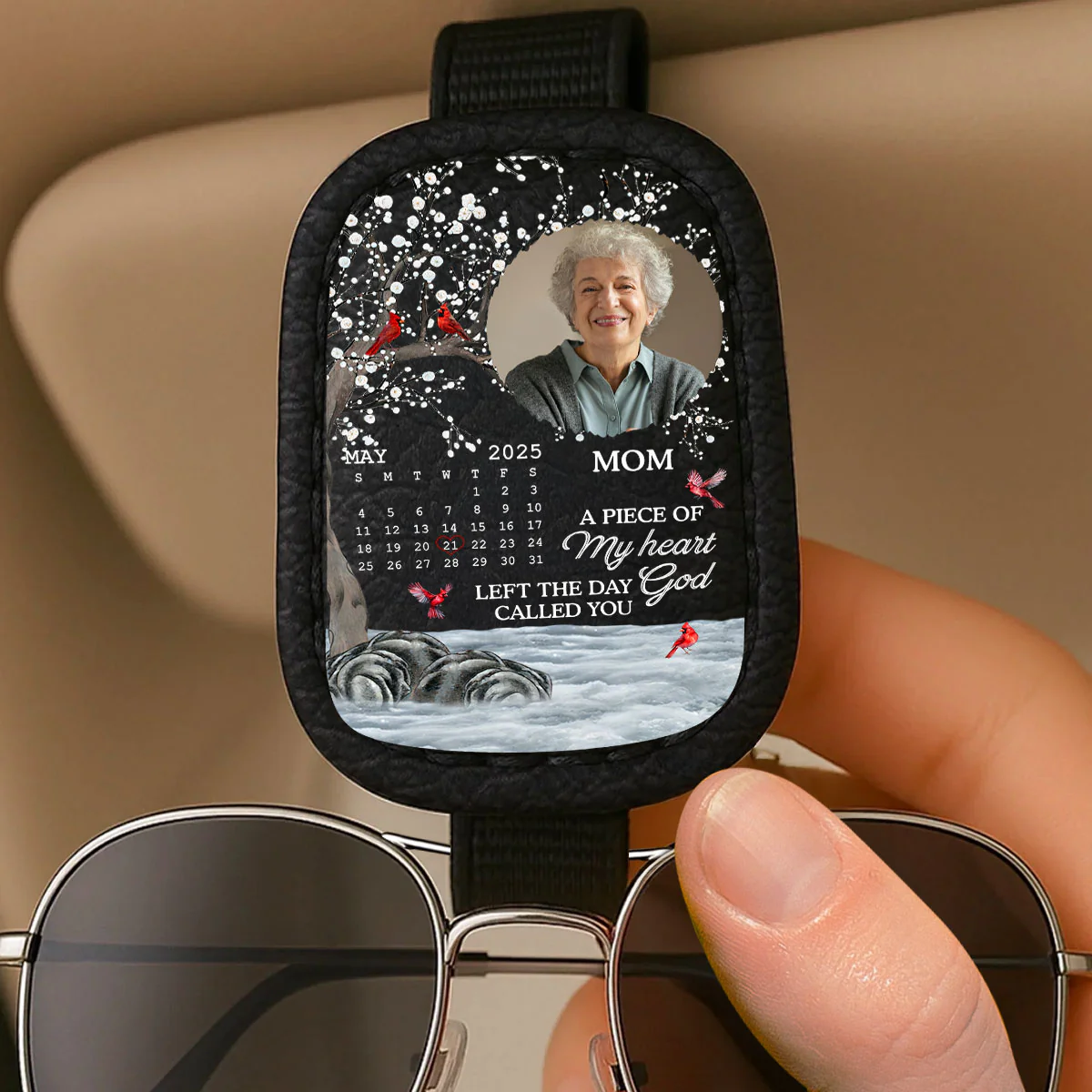 The Moment Your Heart Stopped - Personalized Custom Sunglasses Holder For Car Visor - Image 3