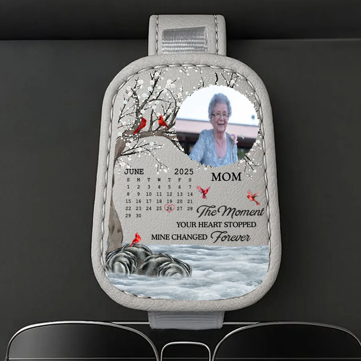 The Moment Your Heart Stopped - Personalized Custom Sunglasses Holder For Car Visor - Image 7