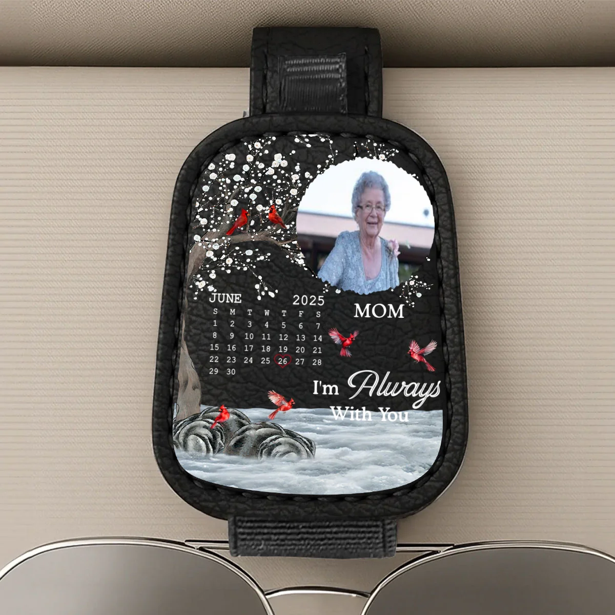 The Moment Your Heart Stopped - Personalized Custom Sunglasses Holder For Car Visor - Image 8