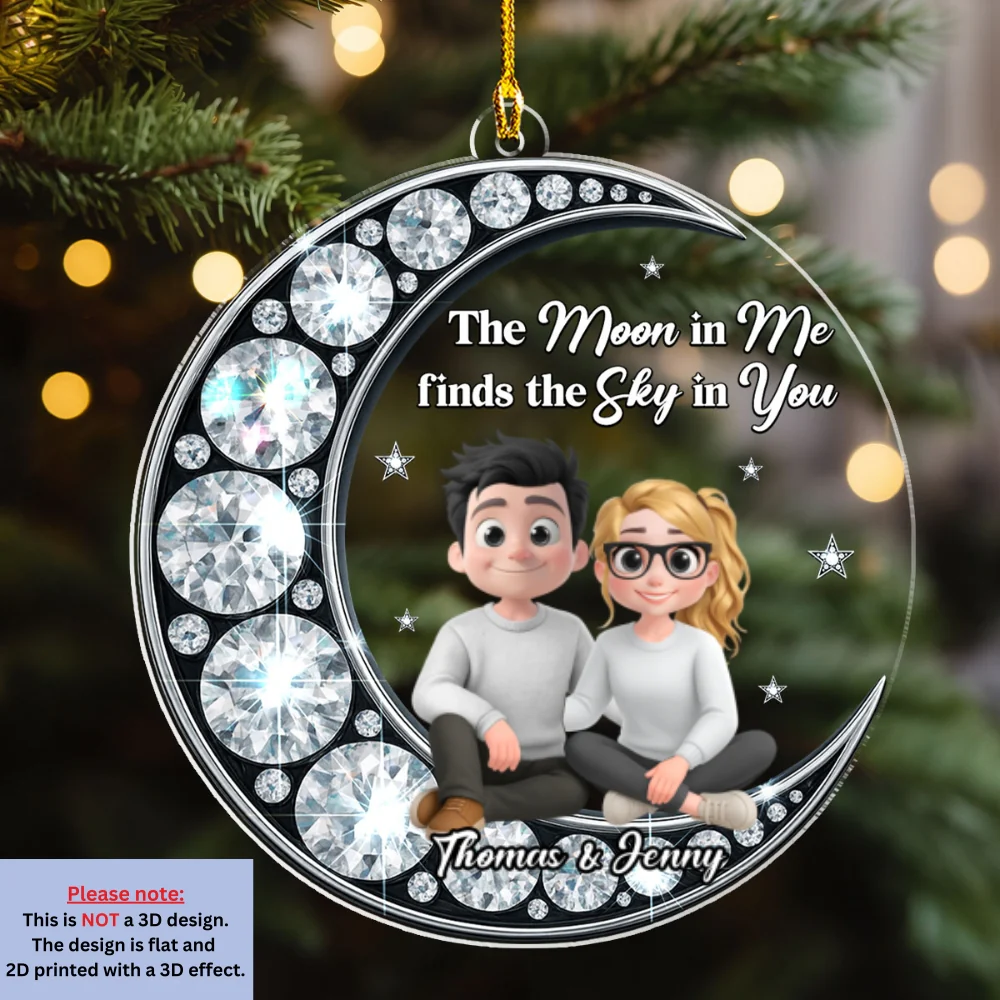 The Moon Found Her Sky - Personalized Custom Acrylic Ornament - Image 7