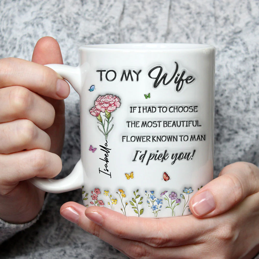 The Most Beautiful Flower - Personalized Custom 3D Inflated Effect Mug - Image 3