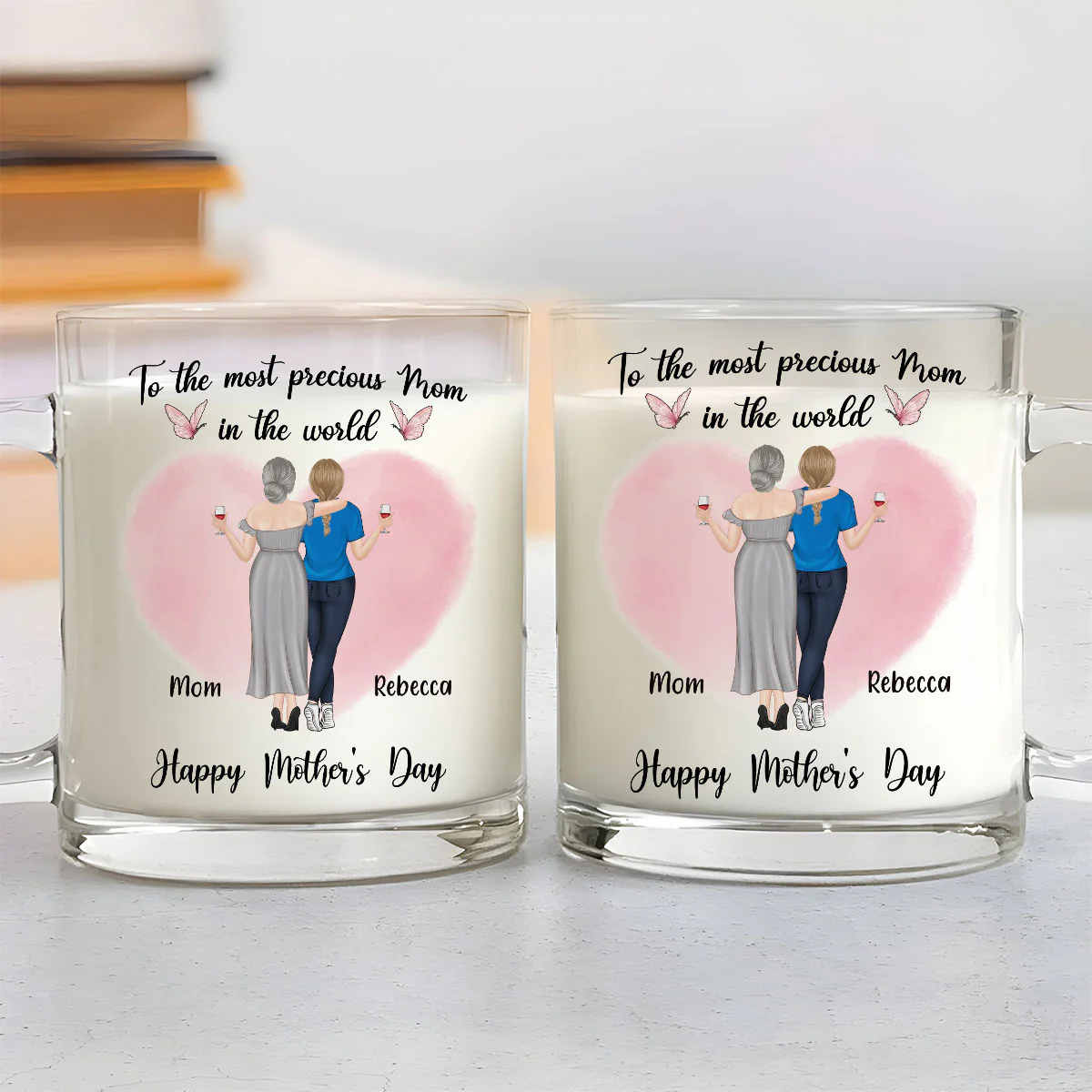 The Most Precious Mom - Personalized Custom Glass Mug - Image 3