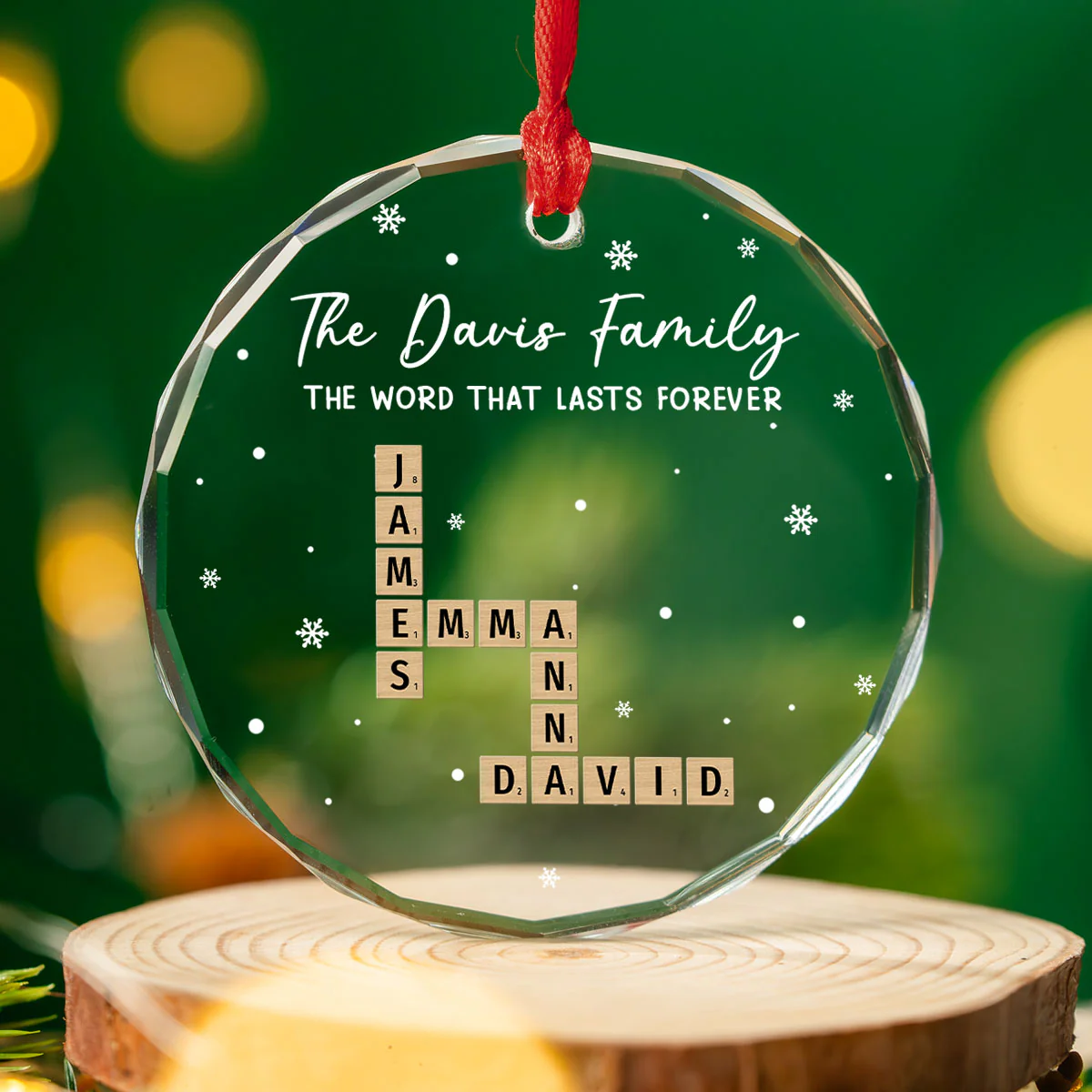 The Name That Lasts Forever - Personalized Custom Glass Ornament - Image 2