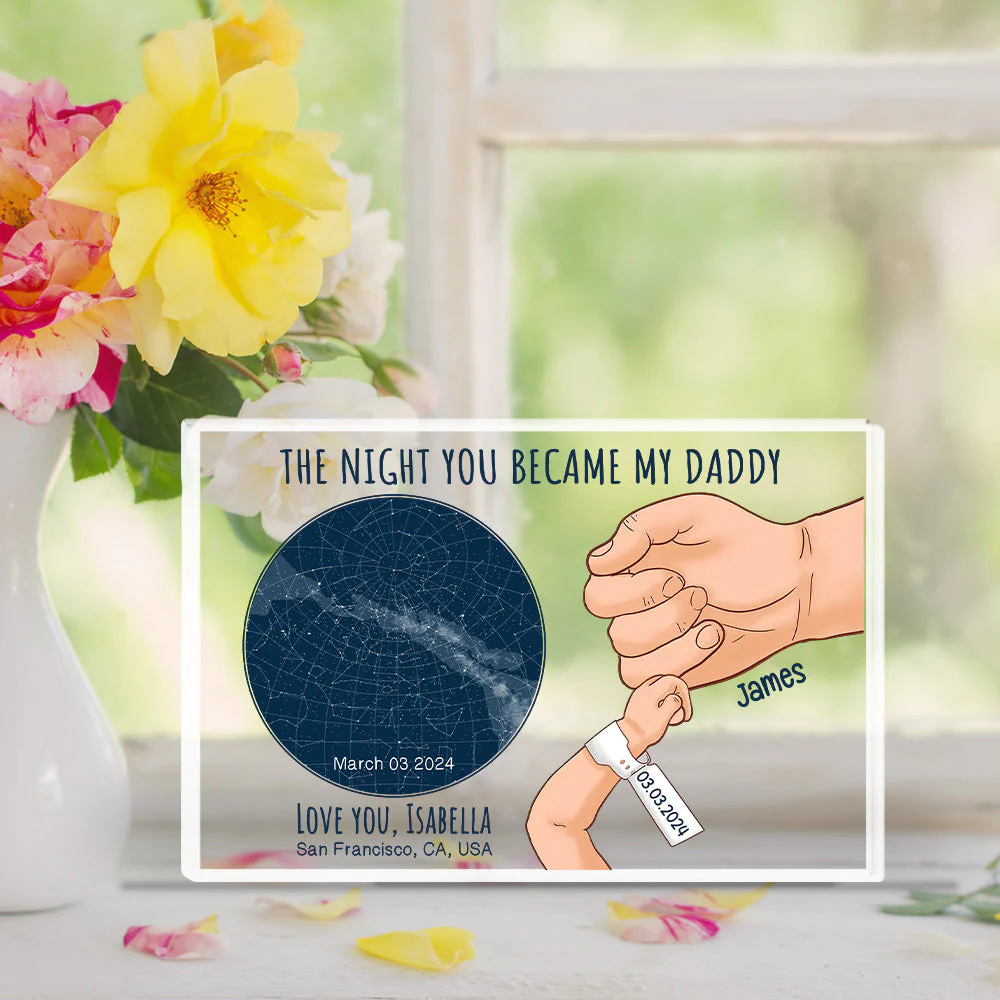 The Night You Became My Daddy - Personalized Custom Acrylic Plaque - Image 2