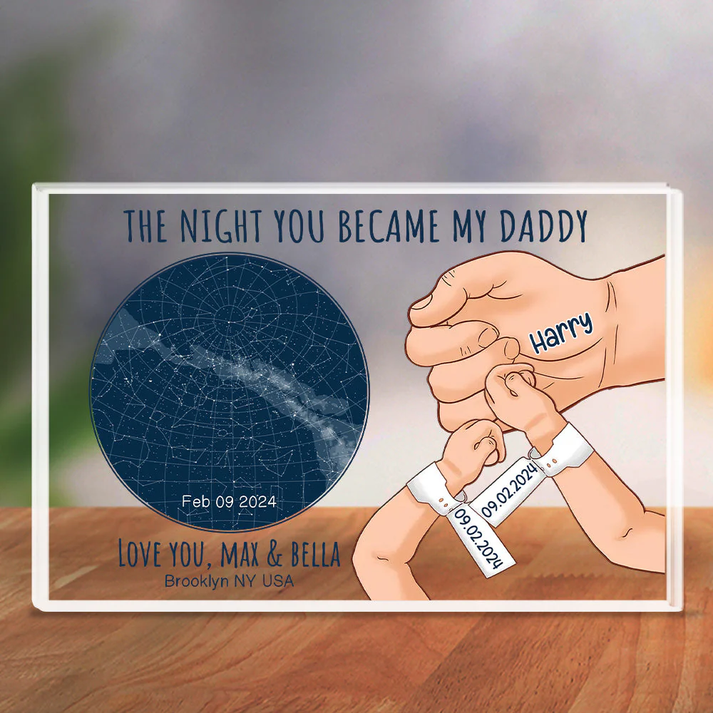 The Night You Became My Daddy - Personalized Custom Acrylic Plaque - Image 3