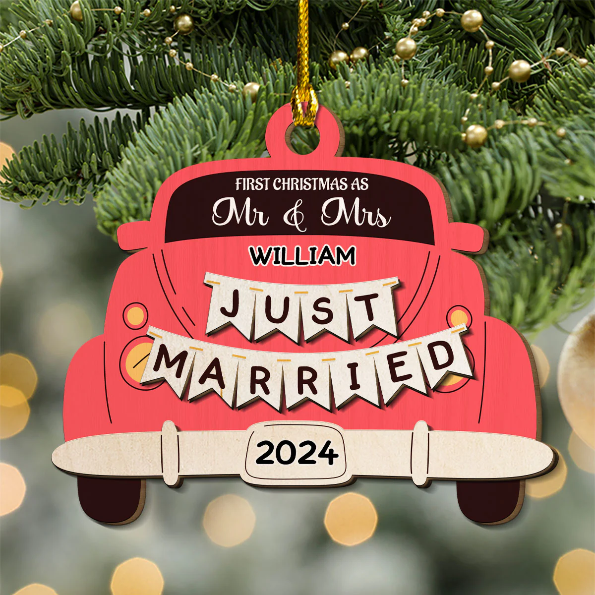 The Only Gift I Want This Year Is Your - Personalized Custom Freeshape 2-Layered Wood Ornament - Image 2