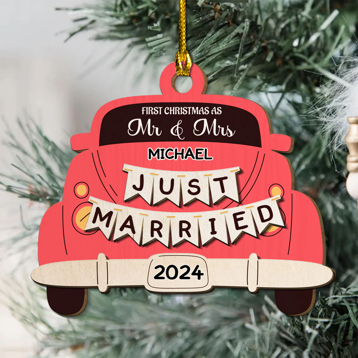 The Only Gift I Want This Year Is Your - Personalized Custom Freeshape 2-Layered Wood Ornament - Image 9