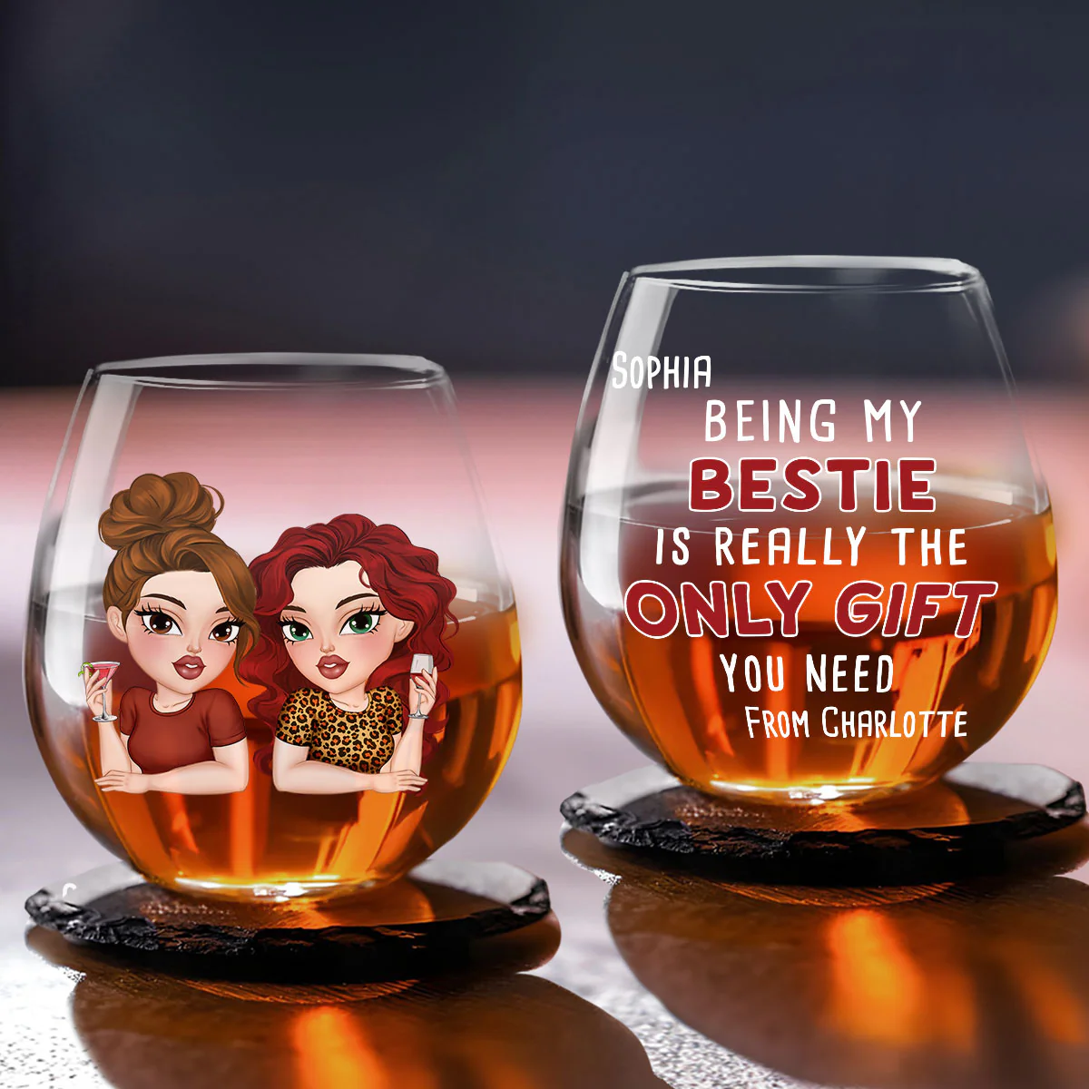 The Only Gift You Need - Personalized Custom Wine Glass