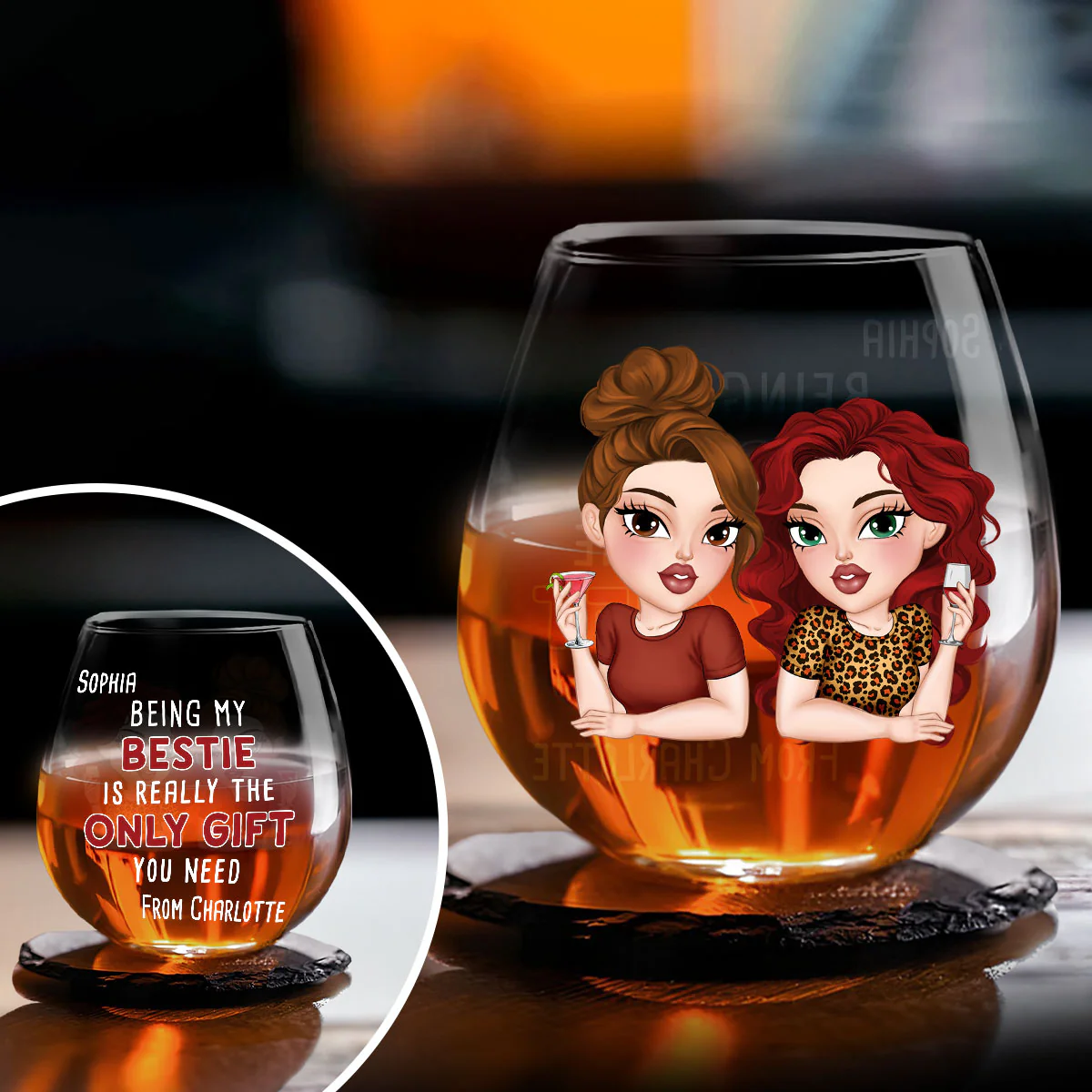 The Only Gift You Need - Personalized Custom Wine Glass - Image 3