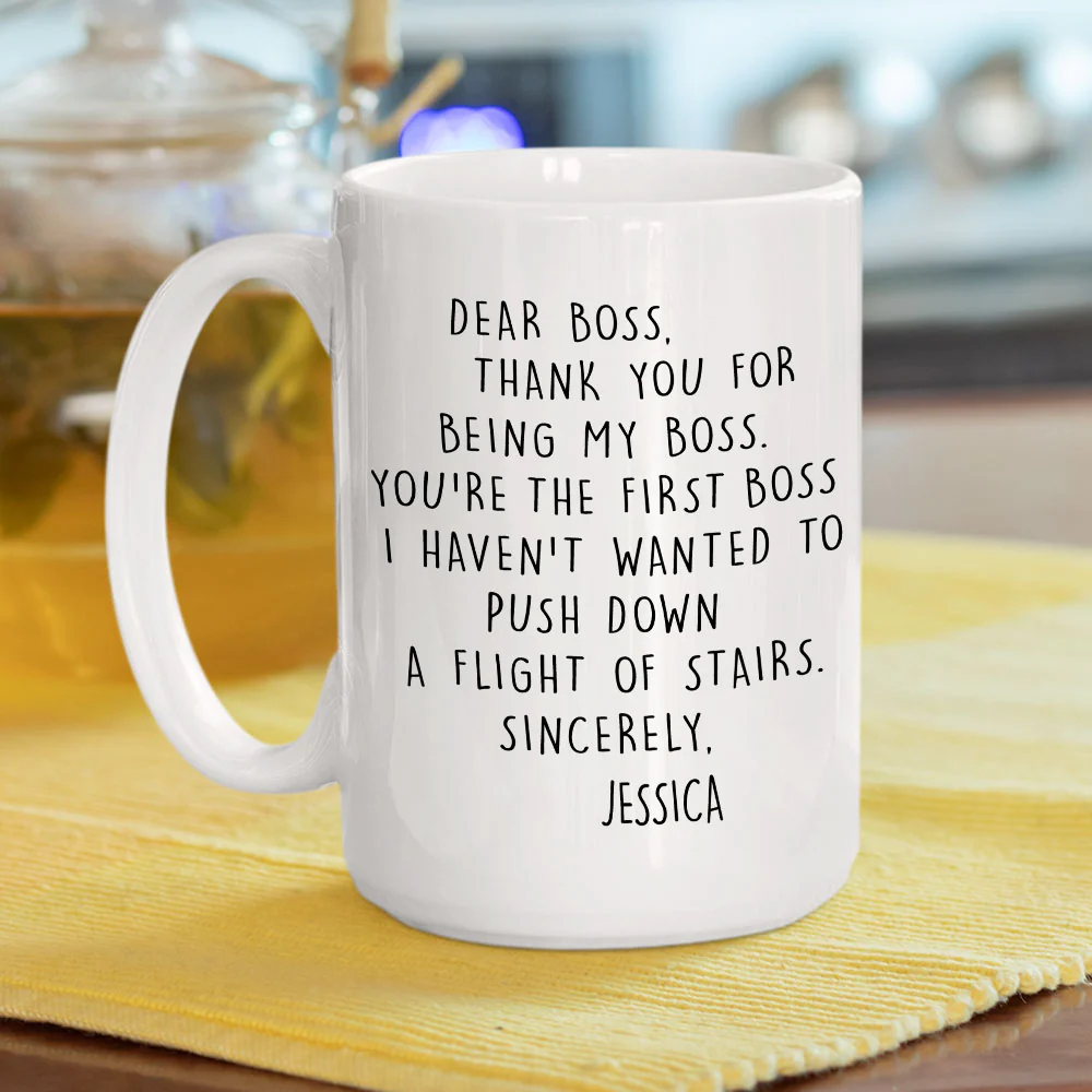 The Only Survivable Boss Here - Personalized Custom Coffee Mug - Image 3