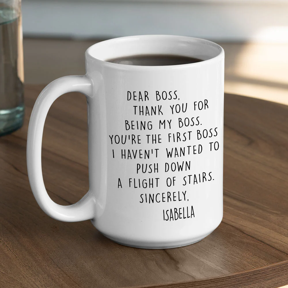 The Only Survivable Boss Here - Personalized Custom Coffee Mug - Image 4