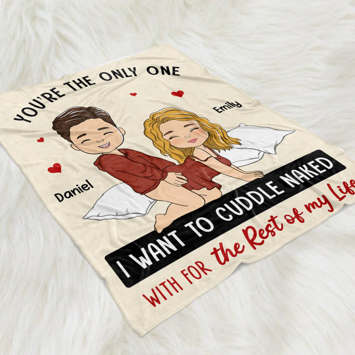 The Person I Want To Cuddle Naked - Personalized Custom Fleece Blanket - Image 3