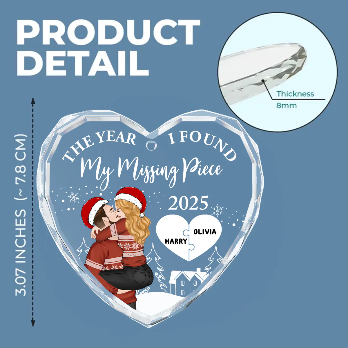 The Piece I Found - Personalized Custom Glass Ornament - Image 6