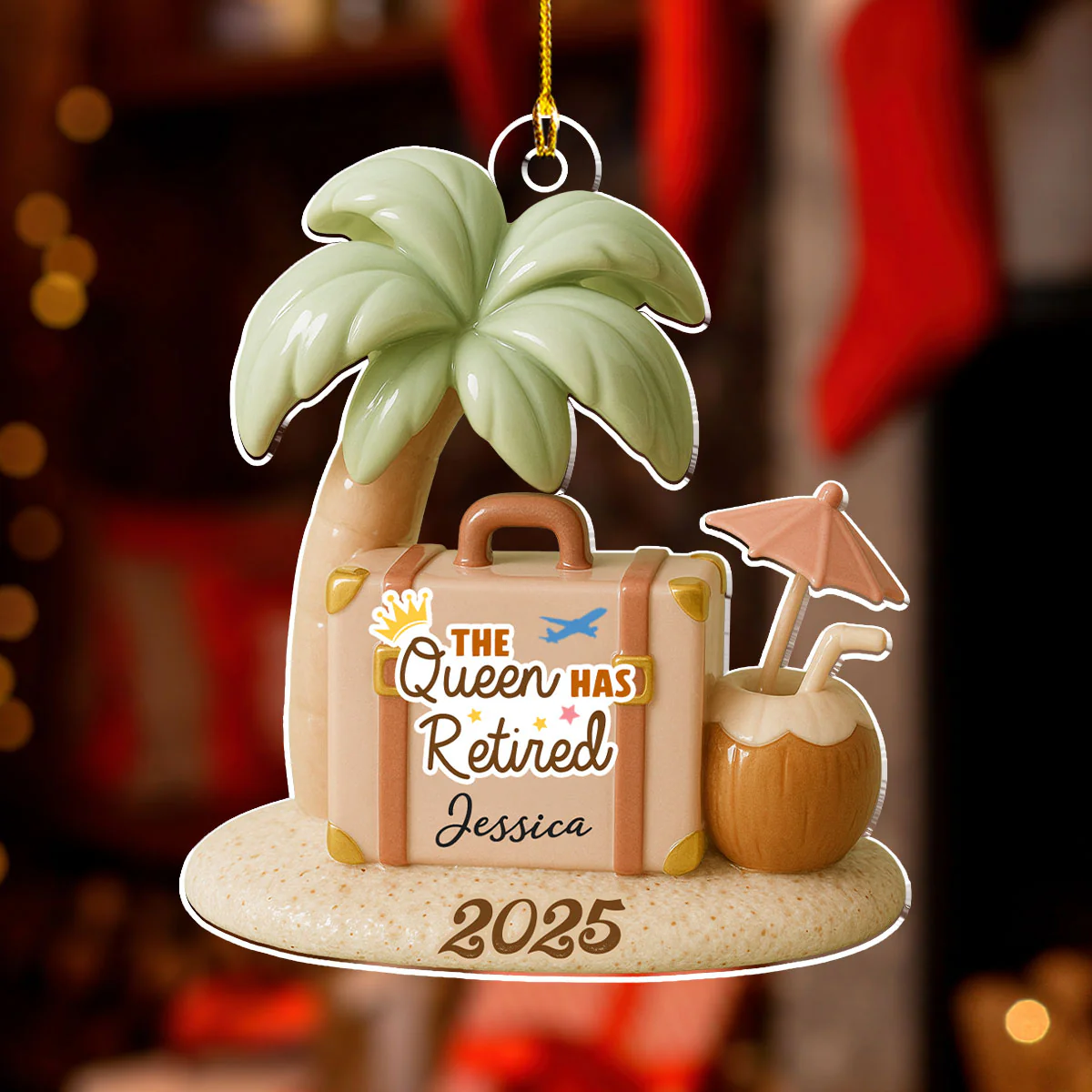 The Queen Has Retired - Personalized Custom Acrylic Ornament - Image 4