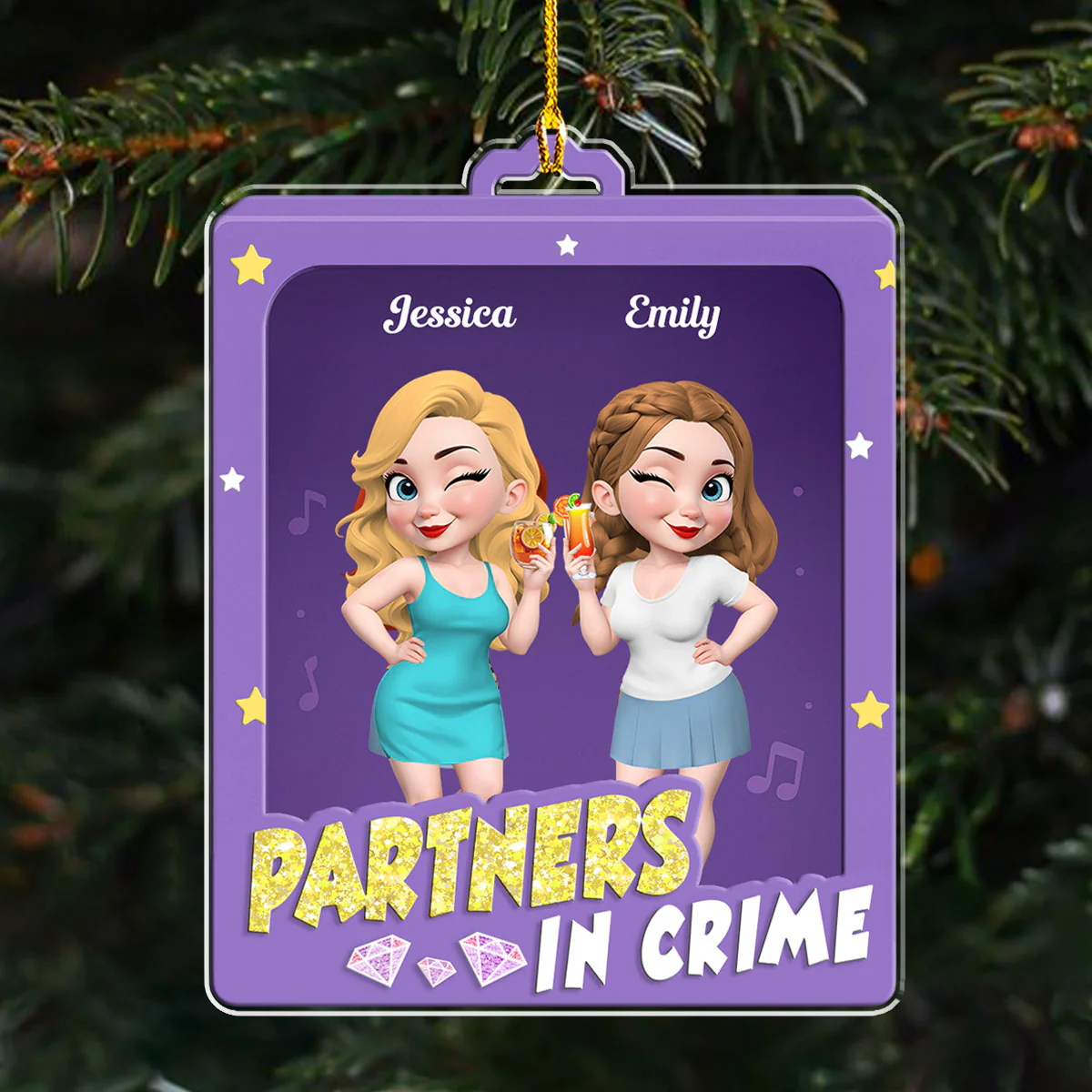 The Real Drama Queens - Personalized Custom Acrylic Ornament - Image 5