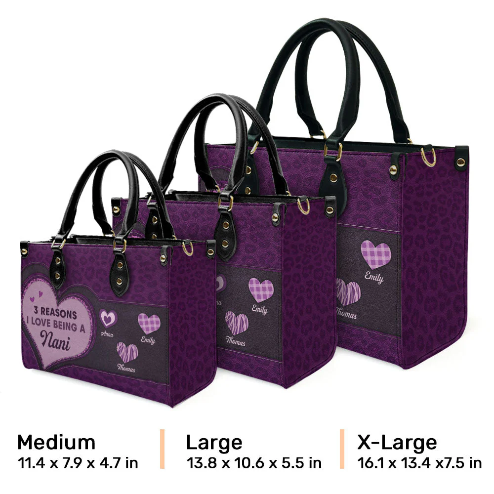 The Reason I Smile Every Day - Personalized Custom Leather Bag - Image 8
