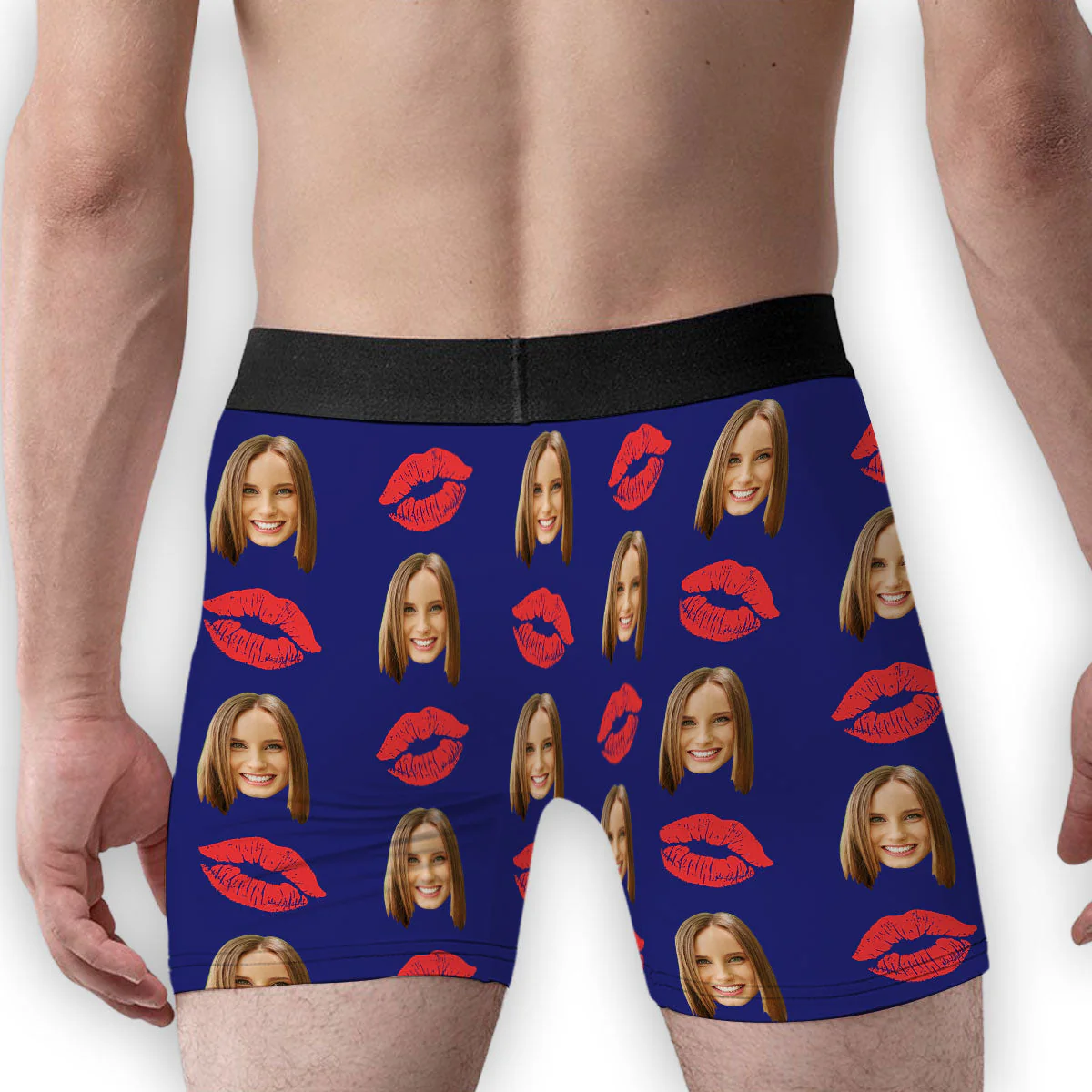 The Red Lip Of - Personalized Photo Men's Boxer Briefs - Image 3