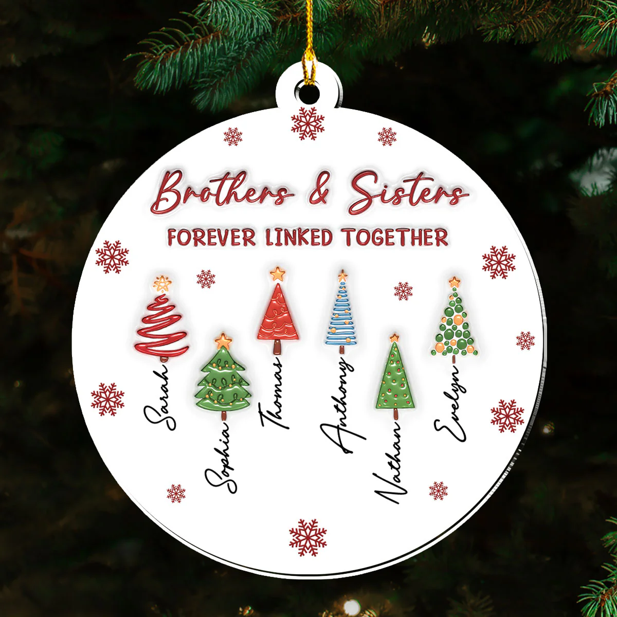 The Root Keeps Brother And Sister Together - Personalized Custom 3D Inflated Effect Acrylic Ornament