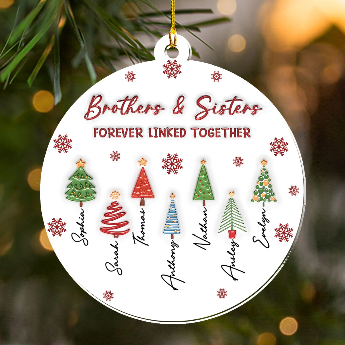 The Root Keeps Brother And Sister Together - Personalized Custom 3D Inflated Effect Acrylic Ornament - Image 5