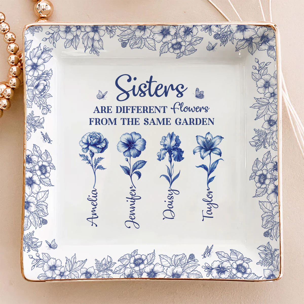 The Same Garden More Flowers Version - Personalized Custom Jewelry Dish - Image 2