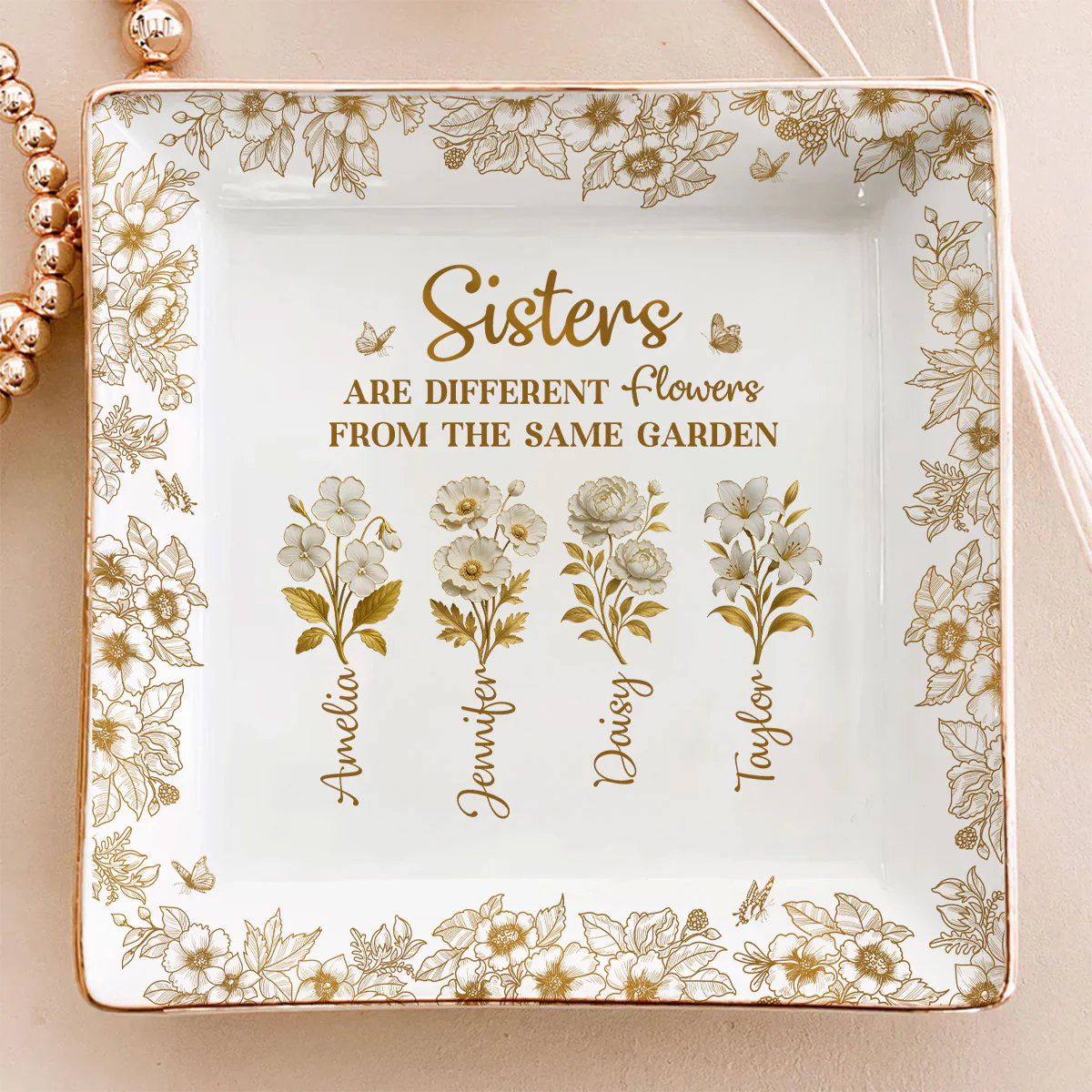 The Same Gold Garden - Personalized Custom Jewelry Dish