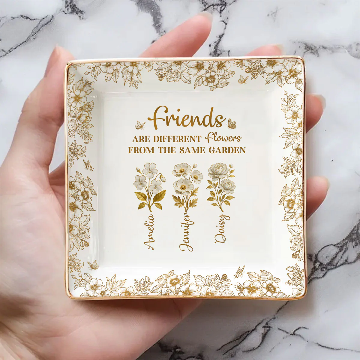 The Same Gold Garden - Personalized Custom Jewelry Dish - Image 2