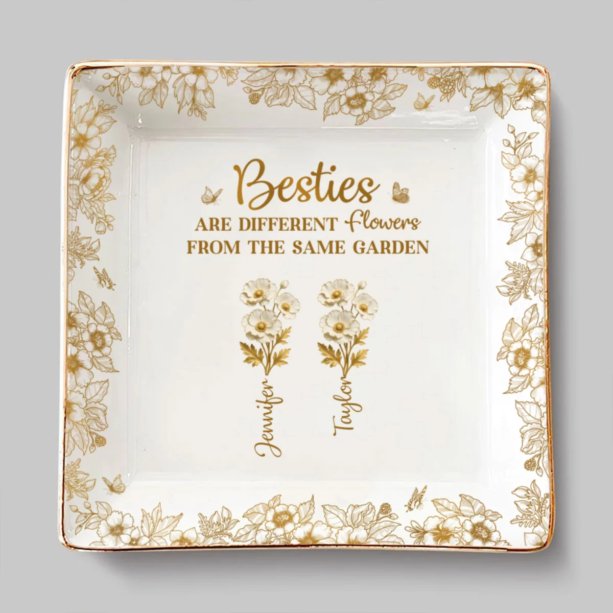 The Same Gold Garden - Personalized Custom Jewelry Dish - Image 6