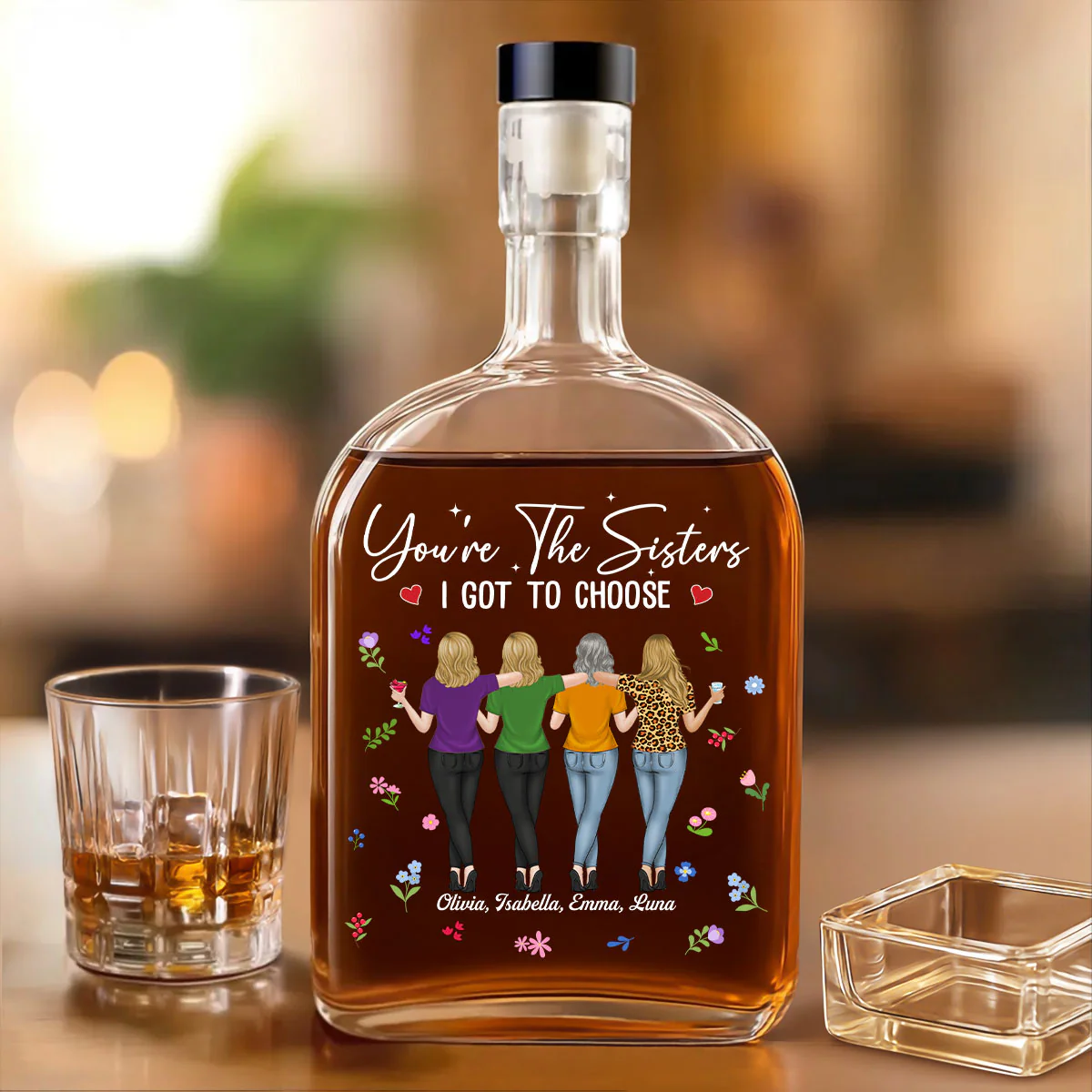 The Sister I Got To Choose - Personalized Custom Spirits Decanter - Image 2