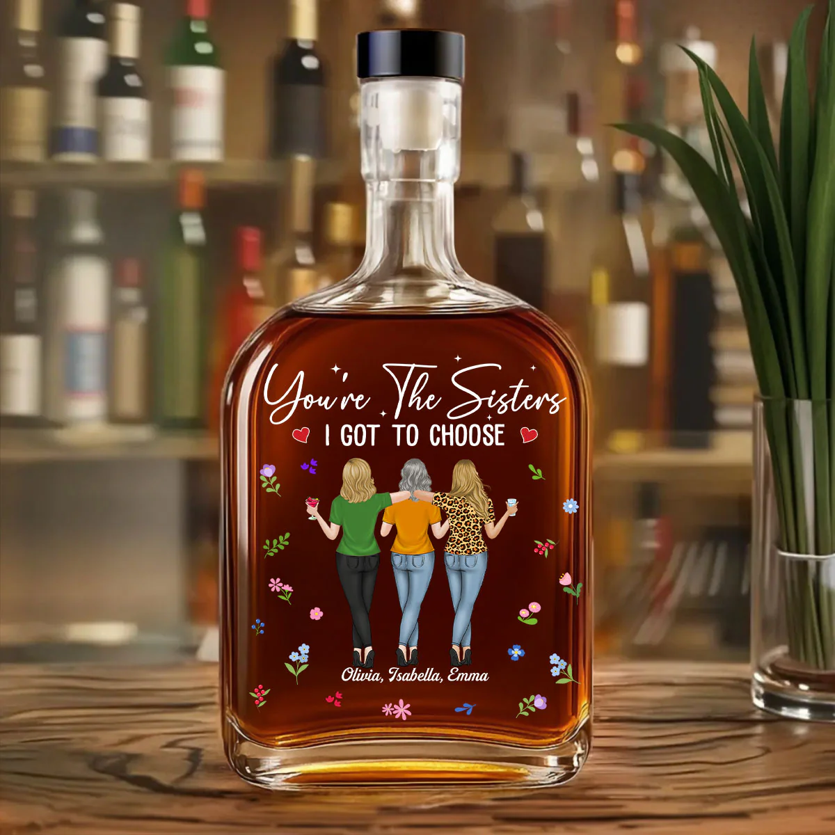The Sister I Got To Choose - Personalized Custom Spirits Decanter - Image 4