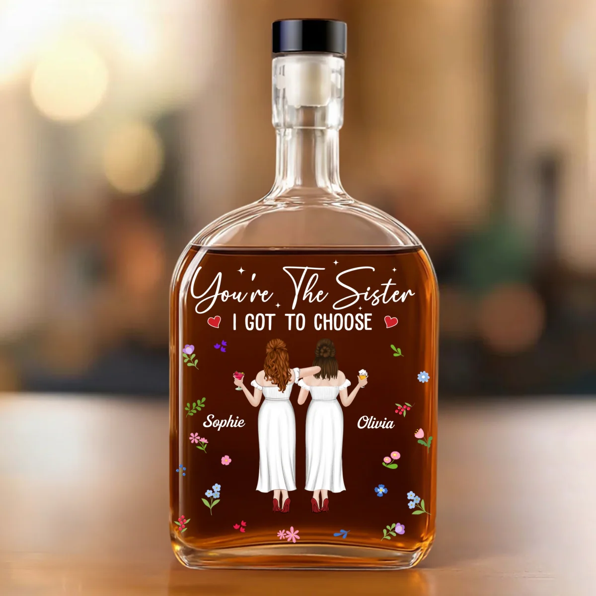 The Sister I Got To Choose - Personalized Custom Spirits Decanter - Image 7