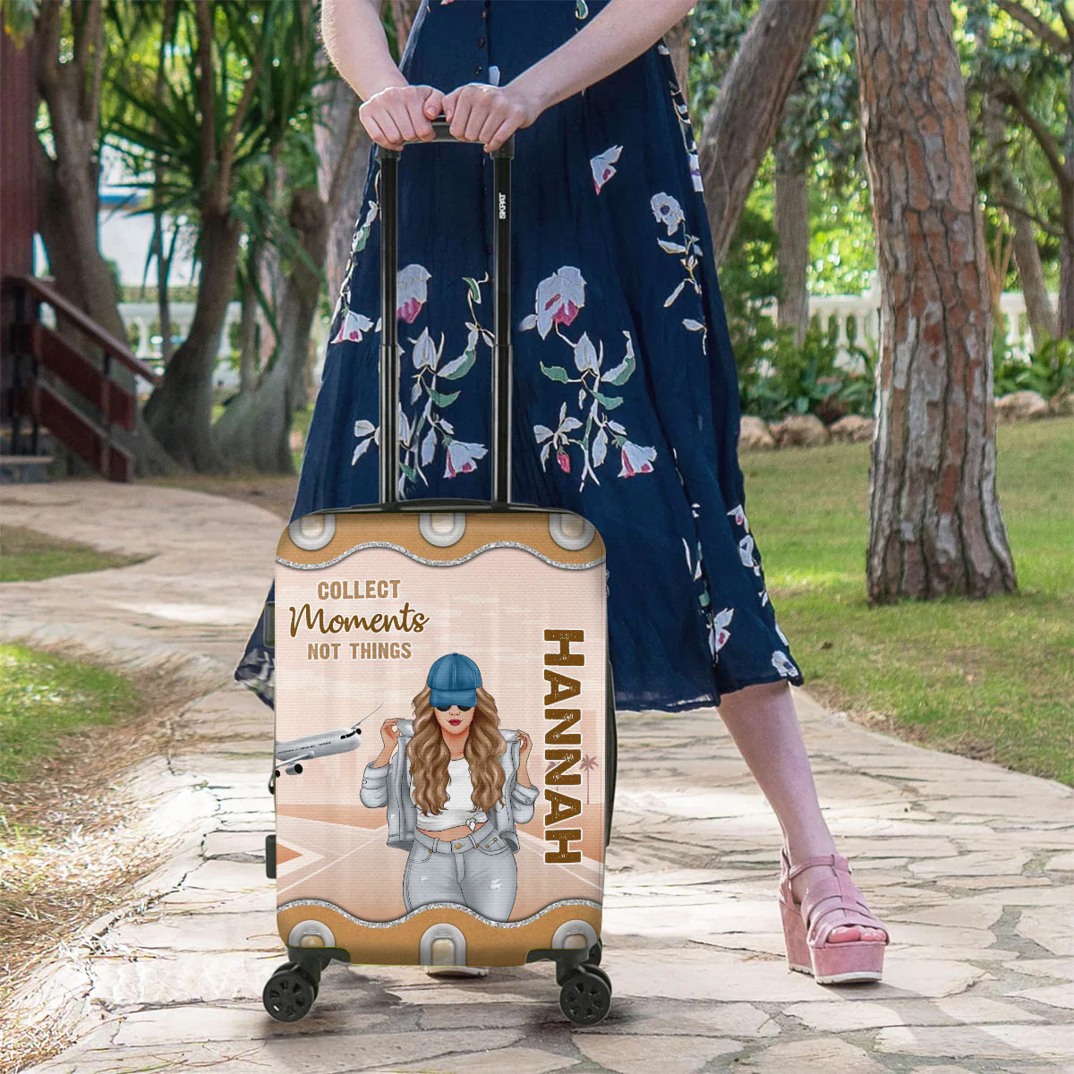 The Sky Is Calling And I Must Go - Personalized Custom Luggage Cover - Image 2