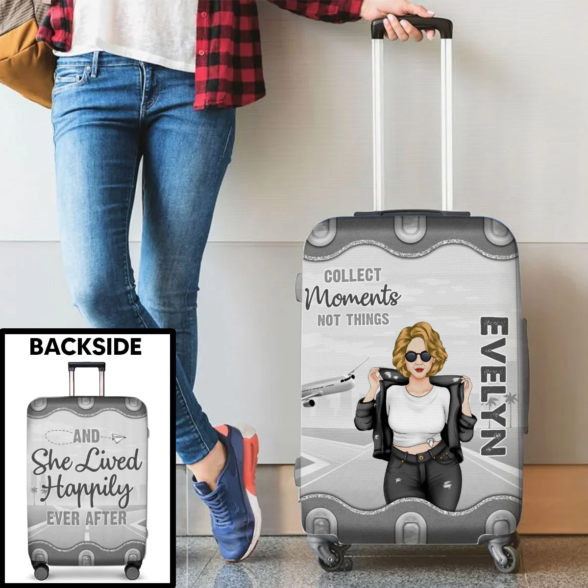 The Sky Is Calling And I Must Go - Personalized Custom Luggage Cover - Image 4