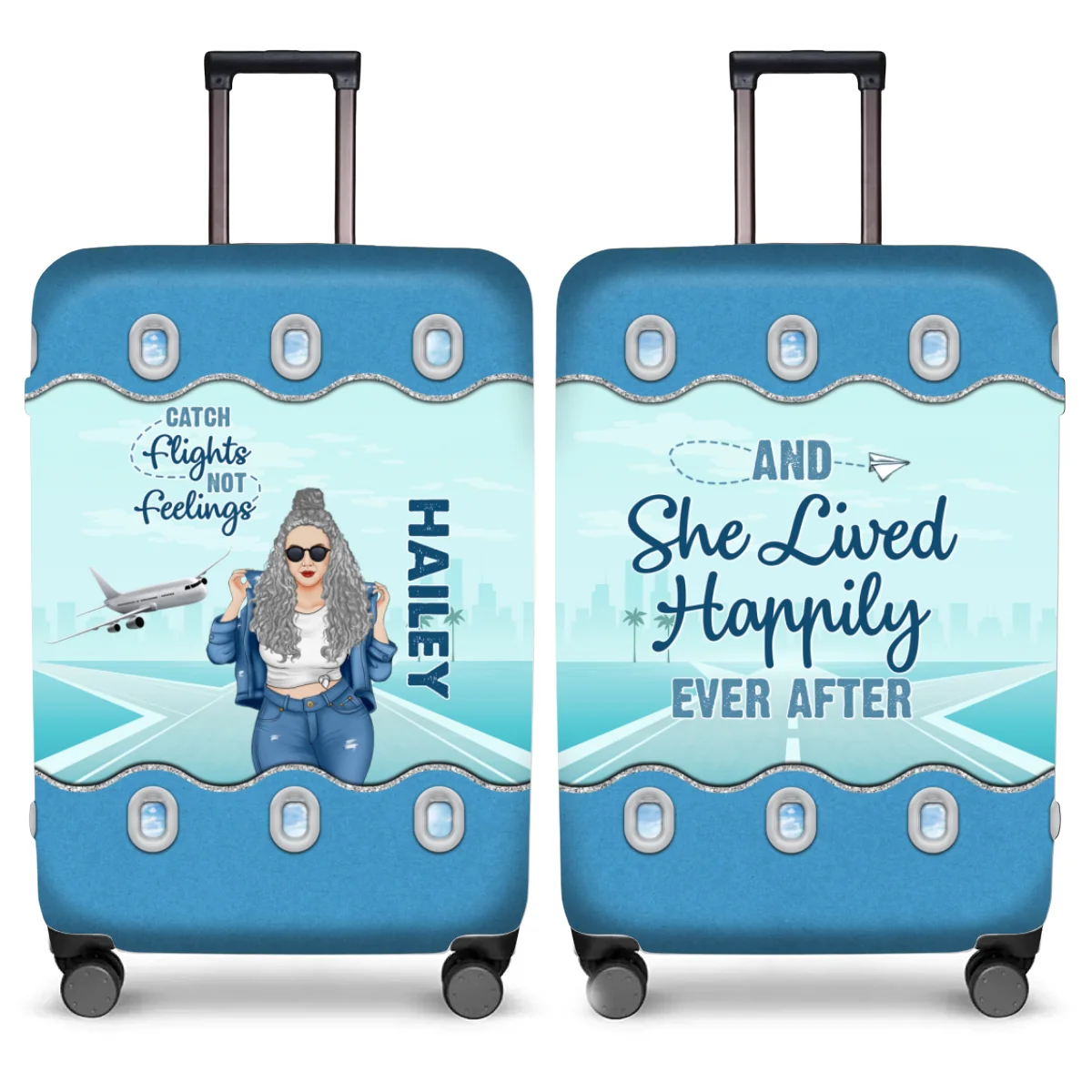 The Sky Is Calling And I Must Go - Personalized Custom Luggage Cover - Image 7
