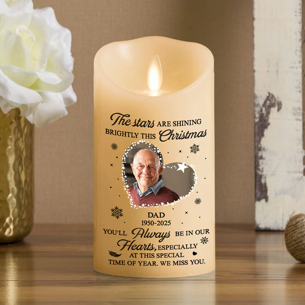 The Star Are Shining - Personalized Custom LED Candle - Image 4