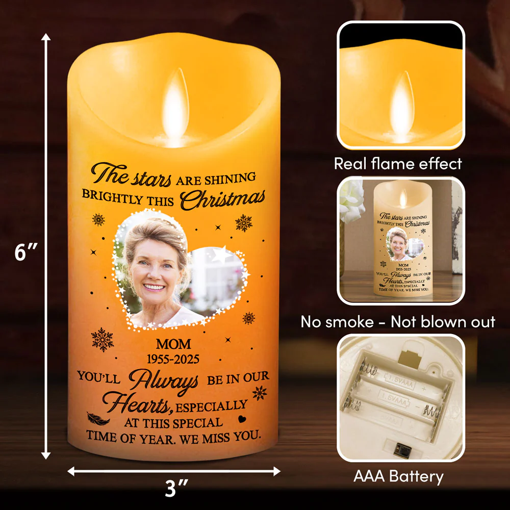 The Star Are Shining - Personalized Custom LED Candle - Image 5
