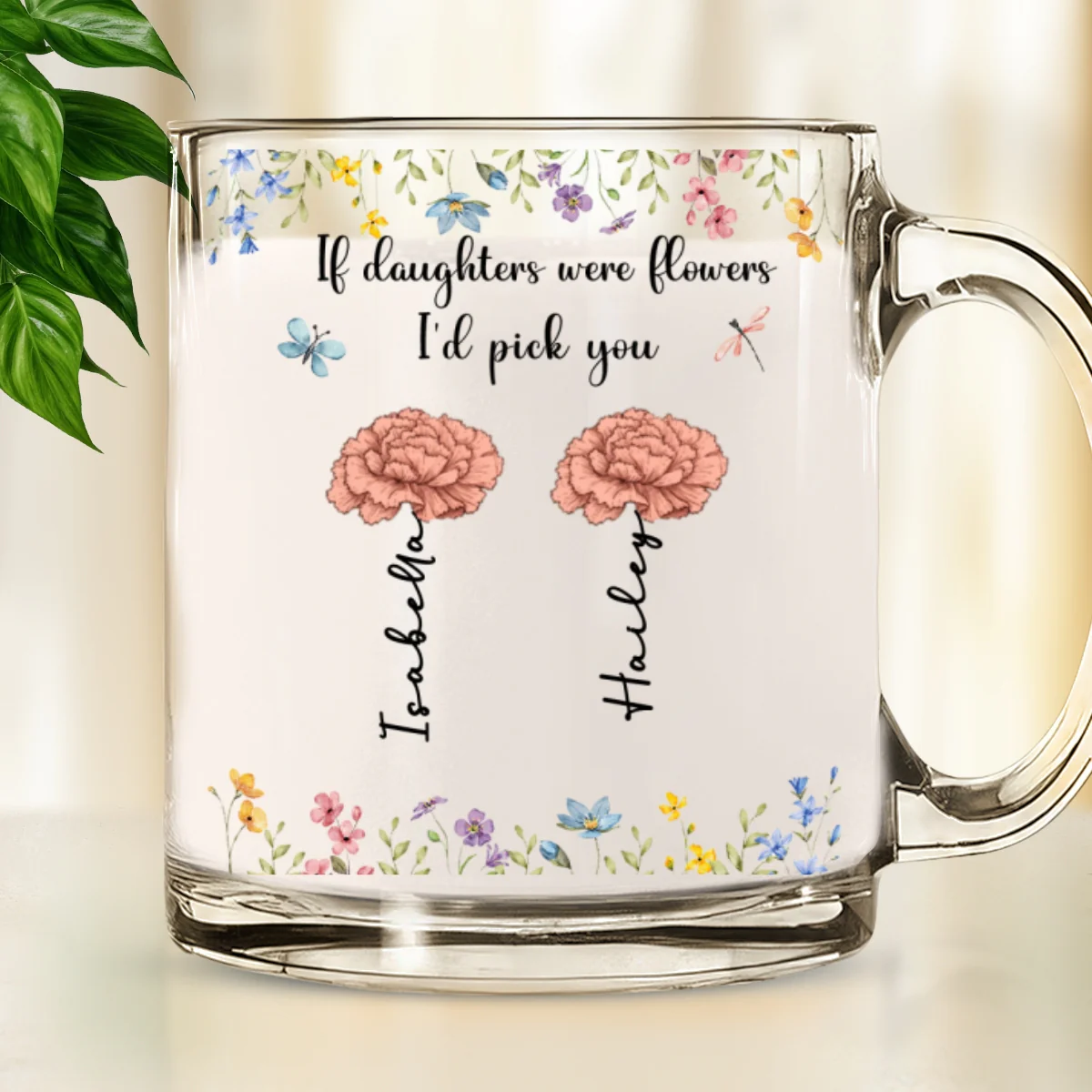 The Treasure Of A Mother Is Her Daughter - Personalized Custom Glass Mug - Image 6