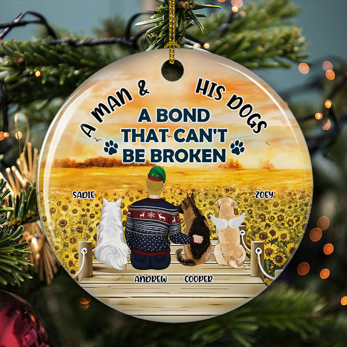 The Unbreakable Bond Between A Girl And Her Dog - Personalized Custom Ceramic Ornament - Image 4