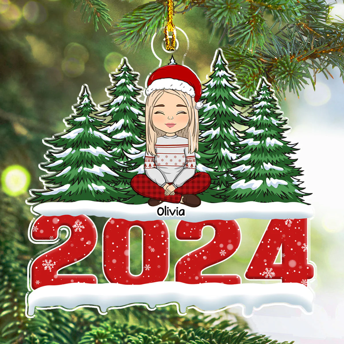 The Warmth Of A Family Love - Personalized Custom Acrylic Ornament - Image 2