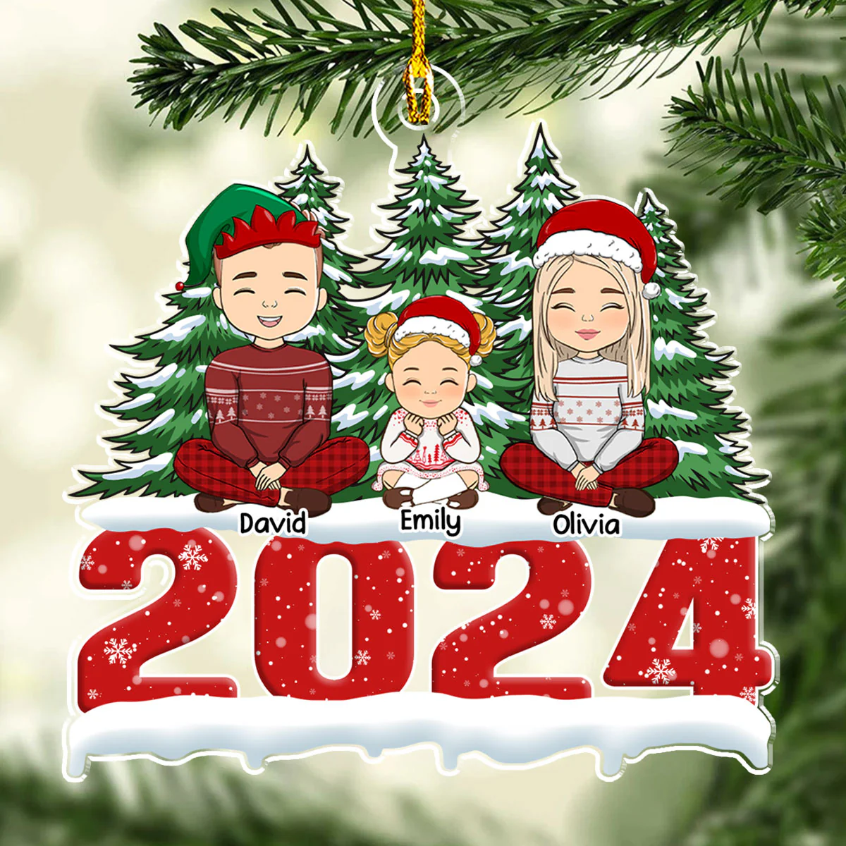 The Warmth Of A Family Love - Personalized Custom Acrylic Ornament - Image 4