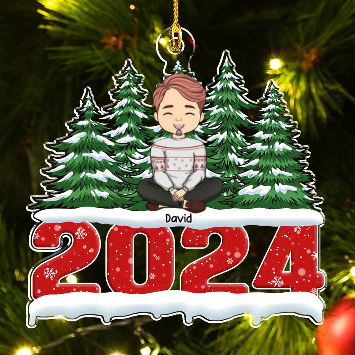The Warmth Of A Family Love - Personalized Custom Acrylic Ornament - Image 5