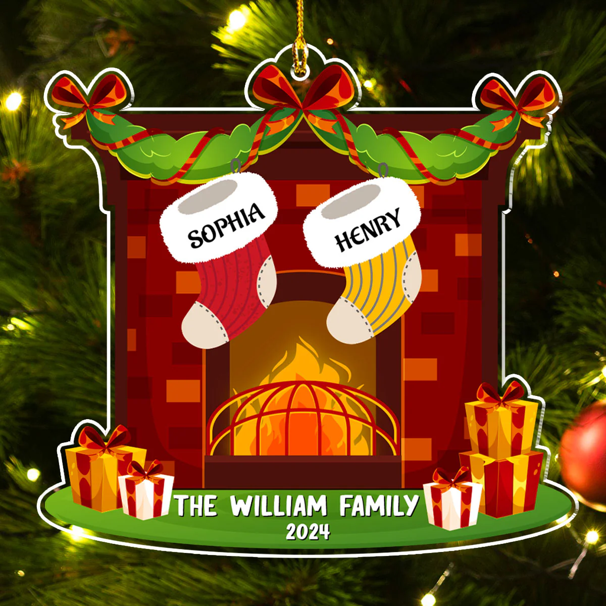 The William Family 2024 - Personalized Custom Acrylic Ornament - Image 2