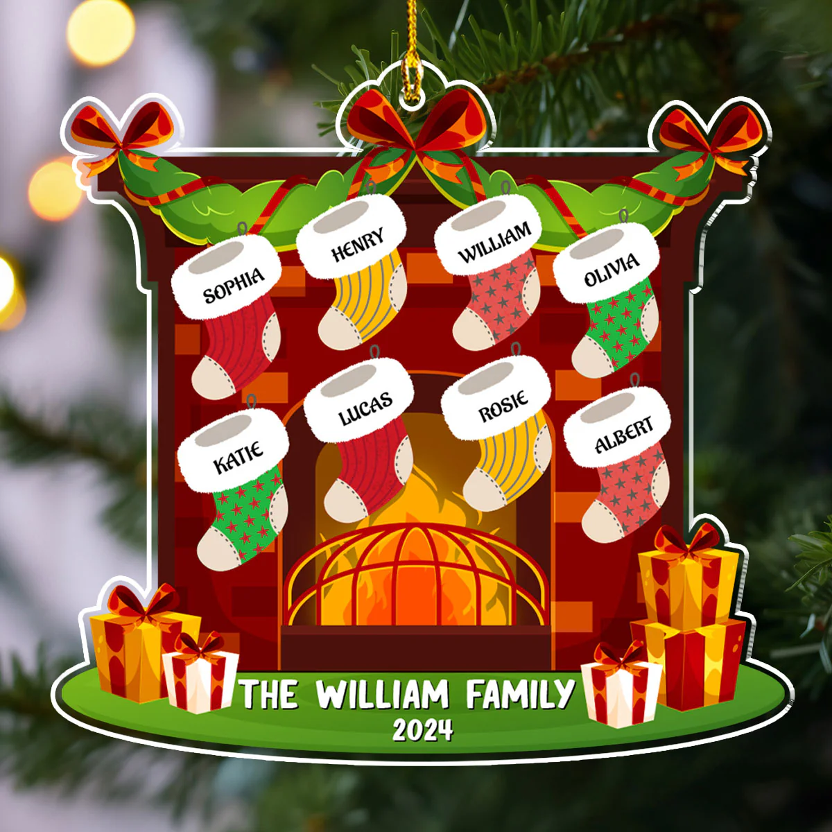 The William Family 2024 - Personalized Custom Acrylic Ornament - Image 3