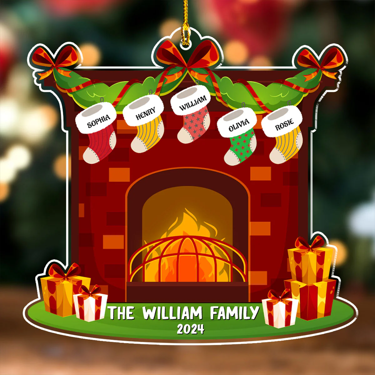 The William Family 2024 - Personalized Custom Acrylic Ornament - Image 4