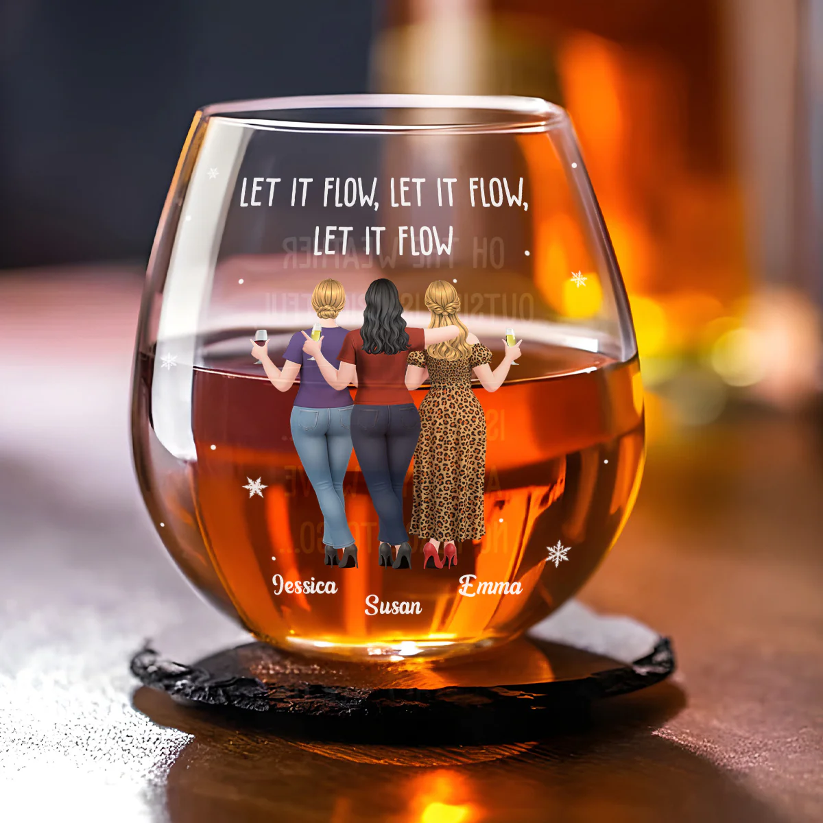 The Wine Is So Delightful - Personalized Custom Wine Glass - Image 2