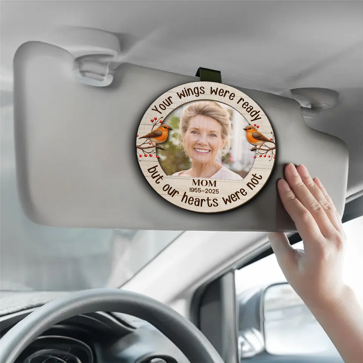The Wings From Heaven Were Ready - Personalized Custom Car Visor Clip - Image 3