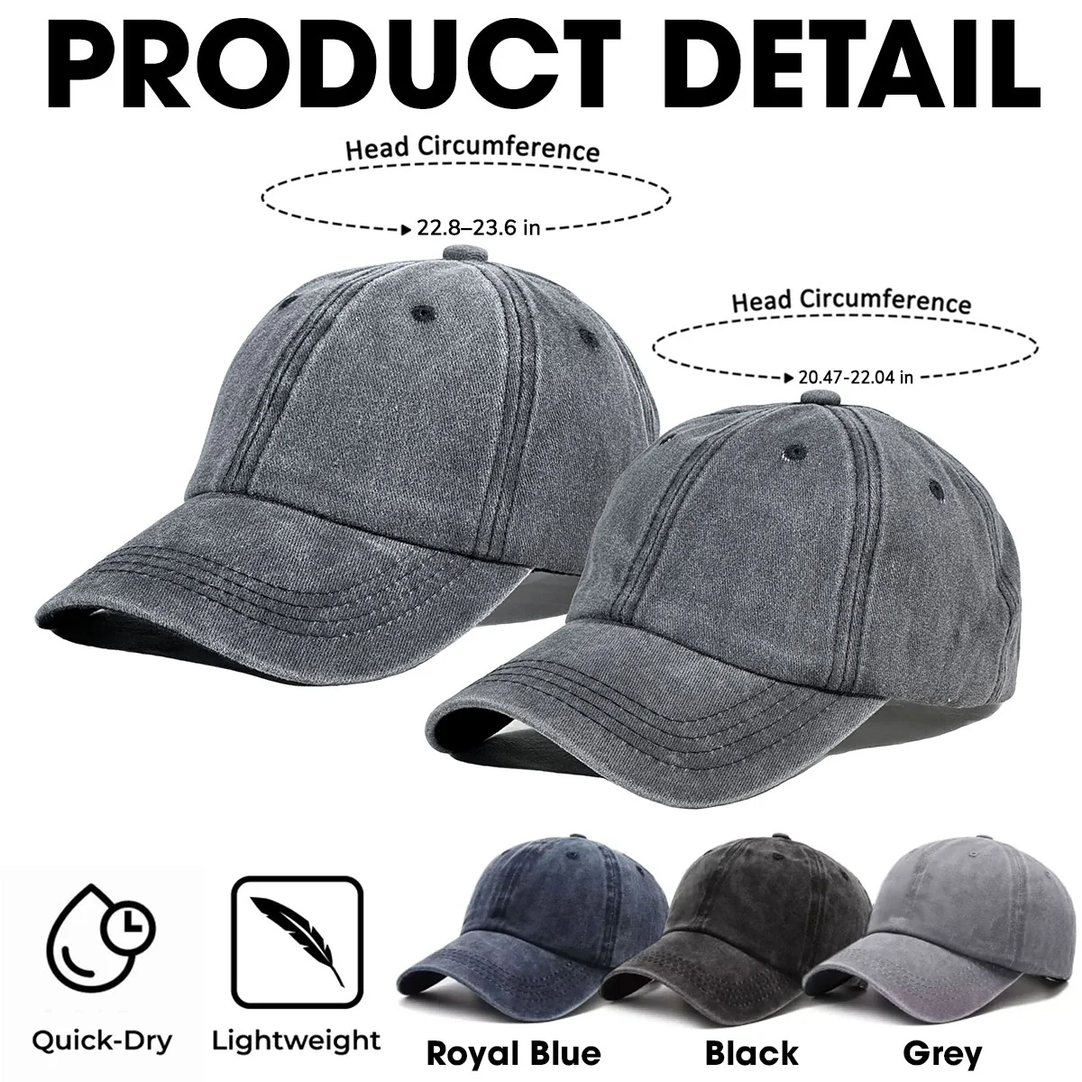 The Winner - Personalized Custom Vintage Washed Denim Cap - Image 5