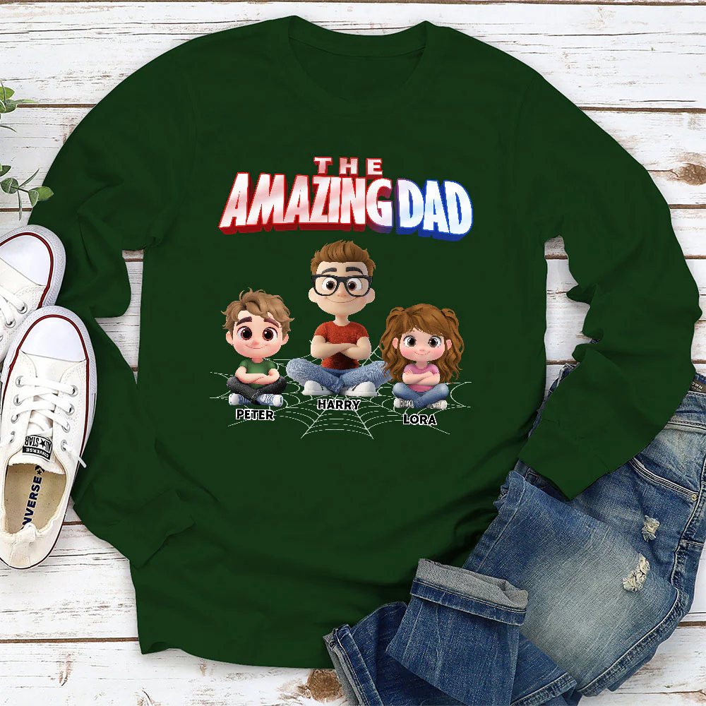 The World Best Amazing Dad - Personalized Custom Shirt - Image 4