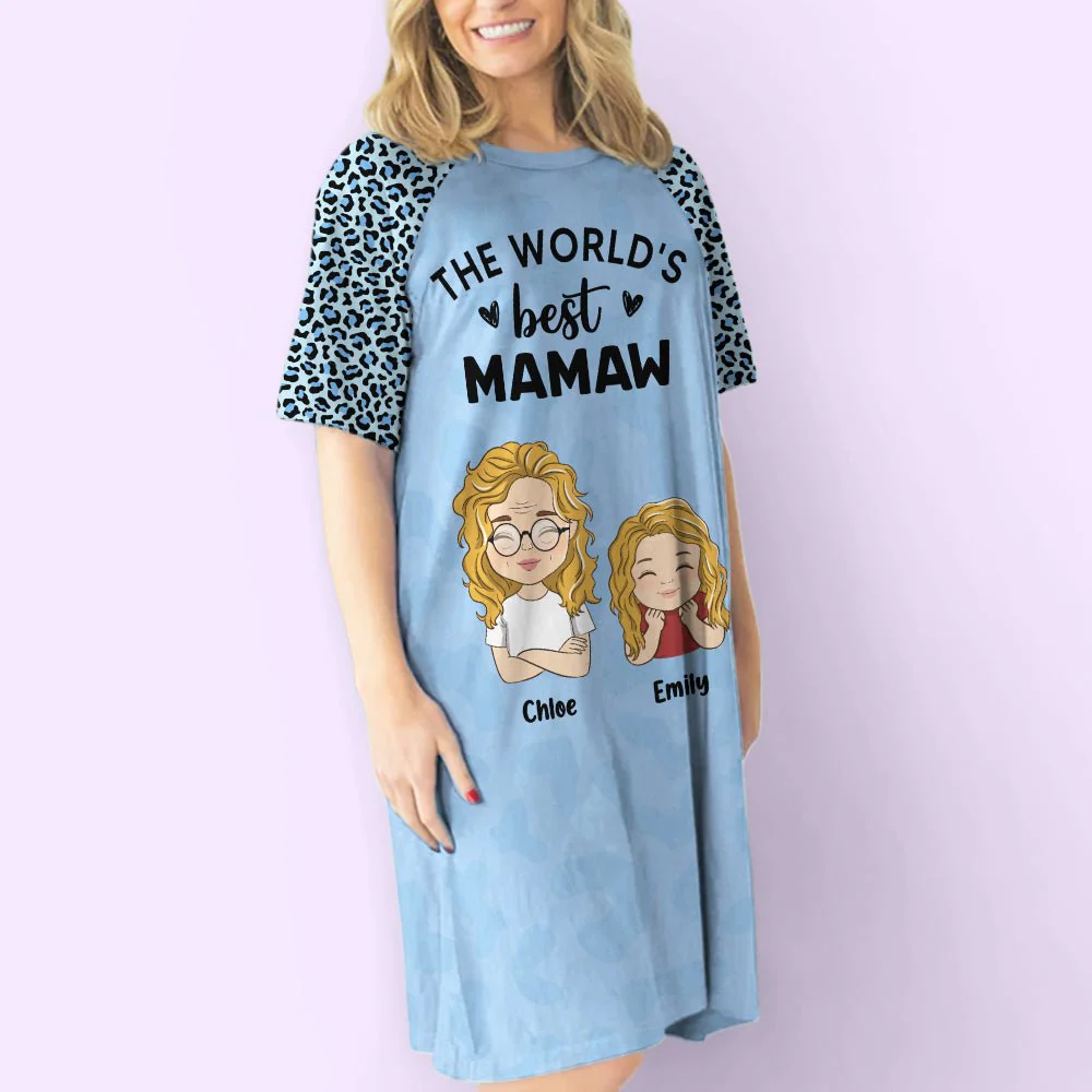The World's Best Grandma - Personalized Custom 3/4 Sleeve Dress - Image 3