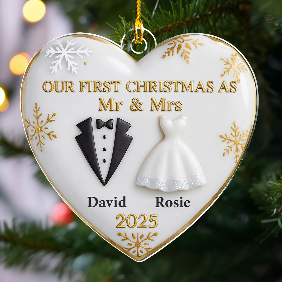 The Year I Belong To You - Personalized Custom 3D Effect Acrylic Ornament - Image 3