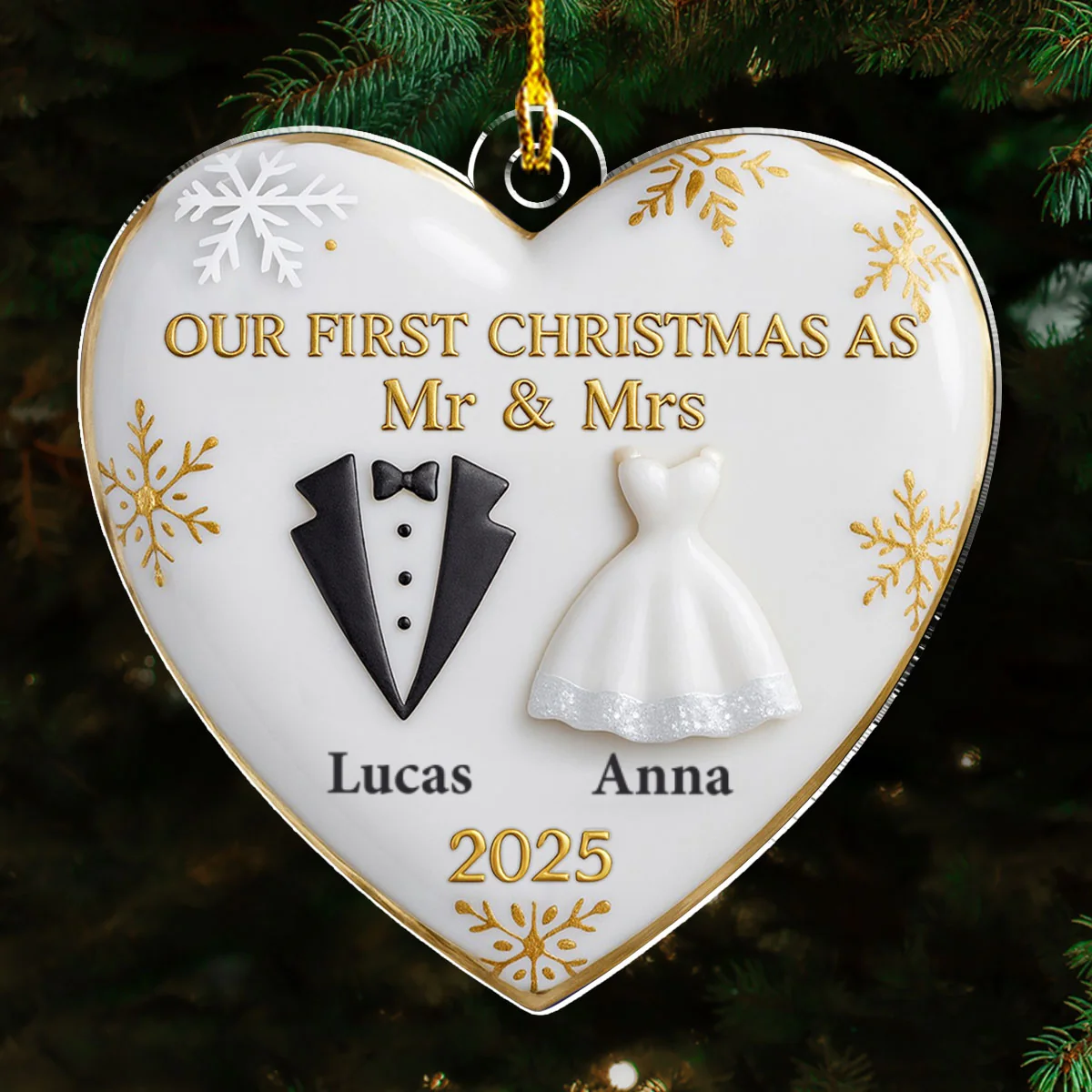 The Year I Belong To You - Personalized Custom 3D Effect Acrylic Ornament - Image 6